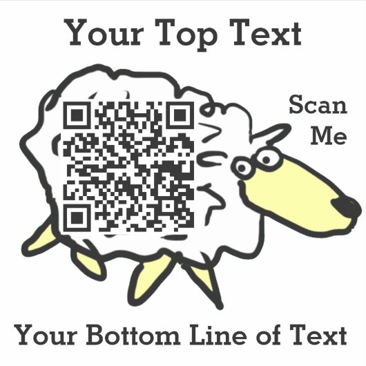 Fun Sheep QR Code Sticker (Voorkant)