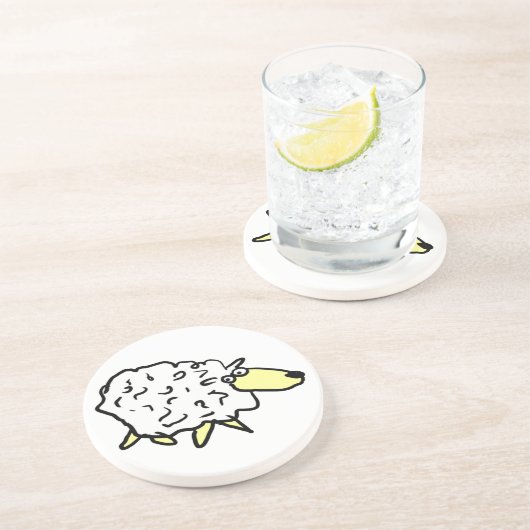 Fun Sheep Zandsteen Onderzetter (Zijkant)