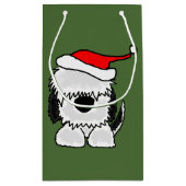 Fun Sheepdog in Santa Hat-kerstcadeau Klein Cadeauzakje (Achterkant)