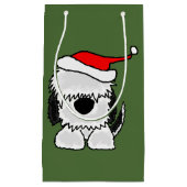 Fun Sheepdog in Santa Hat-kerstcadeau Klein Cadeauzakje (Voorkant)