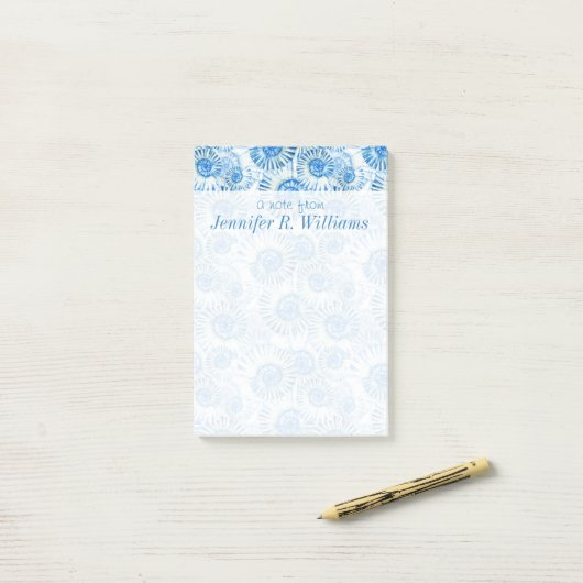 Fun Shell Pattern | Jouw namen toevoegen Post-it® Notes (Op bureau)