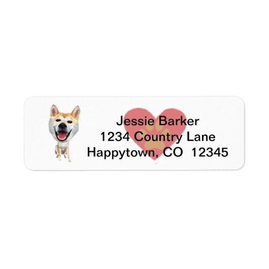 Fun Shiba Inu Return Address Label (Voorkant)