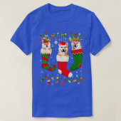 Fun Shiba Inu stopt met kerstmis lichte Sokken T-shirt (Design voorkant)