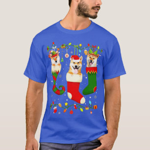 Fun Shiba Inu stopt met kerstmis lichte Sokken T-shirt