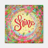 Fun Shine Floral Whimsical Inspirerend Magneet (Voorkant)