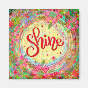 Fun Shine Floral Whimsical Inspirerend Magneet