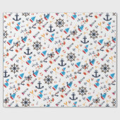 Fun Ship Ahoy Sailing Nautical Lighthouse Gift Cadeaupapier (Vlak)