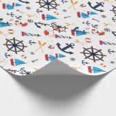 Fun Ship Ahoy Sailing Nautical Lighthouse Gift Cadeaupapier (Hoek)