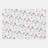 Fun Ship Ahoy Sailing Nautical Lighthouse Inpakpapier Vel (Voorkant 2)