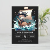 Fun Ship Pirate Verjaardag Kaart (Staand voorkant)