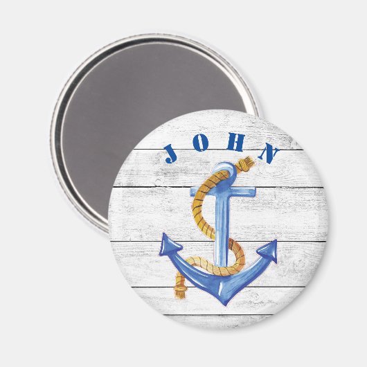 Fun Ships Anchor Personalized Magneet (Voorkant / Achterkant)