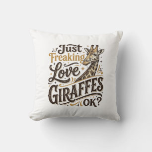 Fun Shirtontwerp met Retro Typografie voor Giraffe Kussen