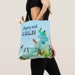 Fun Shopping Canvas tas voor schoenenliefhebber