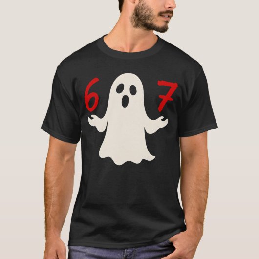 Fun Si Seven Meme 6 7 Halloween Ghost Kostuum fami T-shirt (Voorkant)