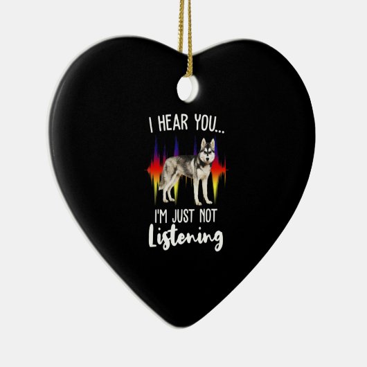 Fun Siberian Husky hoort je Keramisch Ornament (Rechts)