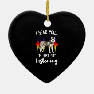 Fun Siberian Husky hoort je Keramisch Ornament