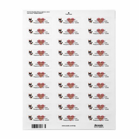 Fun Siberian Husky Return Address Label (Full Sheet)