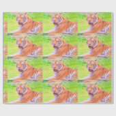 Fun Siberian Tiger Colorful Wrapping Paper Cadeaupapier (Vlak)