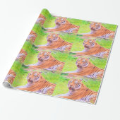 Fun Siberian Tiger Colorful Wrapping Paper Cadeaupapier (Uitgerold)