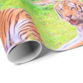 Fun Siberian Tiger Colorful Wrapping Paper Cadeaupapier (Rol Hoek)