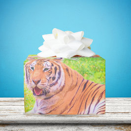 Fun Siberian Tiger Colorful Wrapping Paper Cadeaupapier
