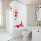 Fun silhouette van een psycho moordenaar... douchegordijn (In situ)