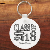 Fun & Simple Pen Sketch Class of 2018 Afstuderen Sleutelhanger (Voorkant)