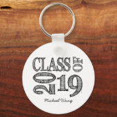 Fun & Simple Pen Sketch Class of 2019 Afstuderen Sleutelhanger (Voorkant)
