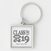 Fun & Simple Pen Sketch Class of 2019 Afstuderen Sleutelhanger (Voorkant)