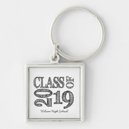 Fun & Simple Pen Sketch Class of 2019 Afstuderen Sleutelhanger