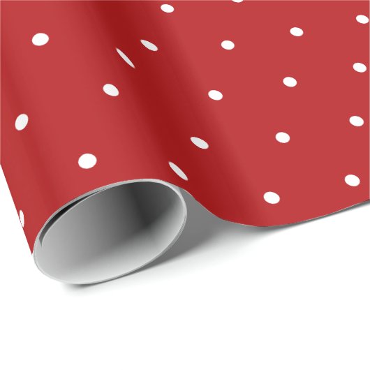 Fun Simple Polka dot op snoep stripe red Kerstmis Cadeaupapier (Rol Hoek)