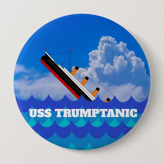Fun Sinking Trumptanic Ronde Button 4,0 Cm (Voorkant)