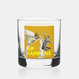 Fun "Sip Happens" cocktail glass Whisky Glas