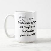 Fun Sister Gezegde Quote Cute Winking Cat Koffiemok (Links)
