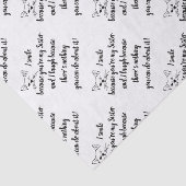 Fun Sister Gezegde Quote Cute Winking Cat Tissuepapier (Detail)