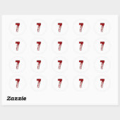 Fun Six Seven 6 7 Meme Design Couples Halloween Ho Ronde Sticker (Vel)