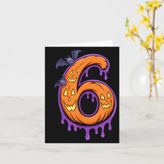 Fun Six Seven 6 7 Meme Design Couples Halloween  Kaart (Gele Bloem)