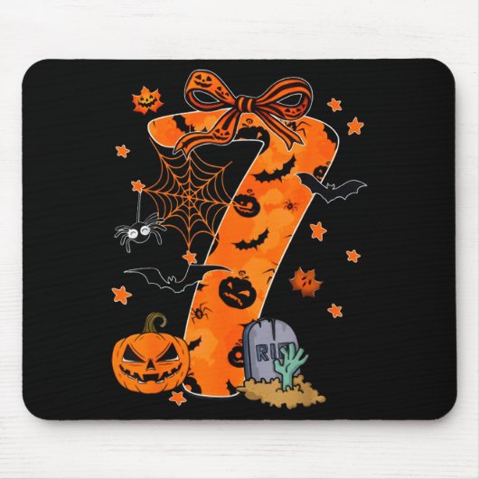 Fun Six Seven 6 7 Meme Design Couples Halloween Muismat (Voorkant)