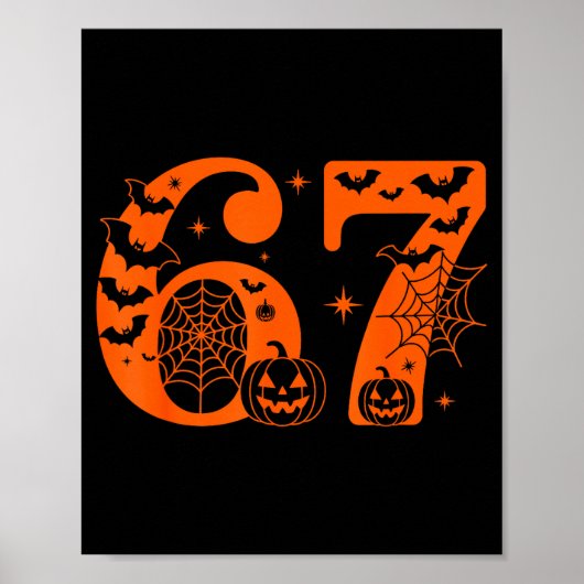 Fun Six Seven 6 7 Meme Design Couples Halloween  Poster (Voorkant)