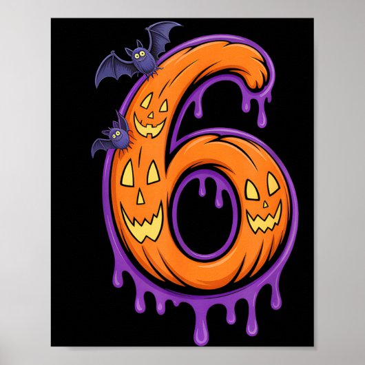 Fun Six Seven 6 7 Meme Design Couples Halloween  Poster (Voorkant)