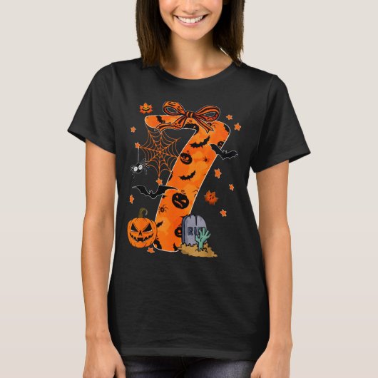 Fun Six Seven 6 7 Meme Design Couples Halloween T-shirt (Voorkant)
