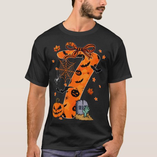 Fun Six Seven 6 7 Meme Design Couples Halloween  T-shirt (Voorkant)