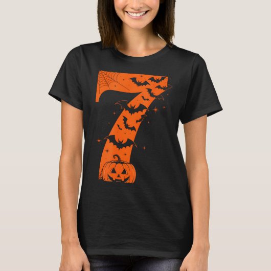Fun Six Seven 6 7 Meme Design Couples Halloween  T-shirt (Voorkant)