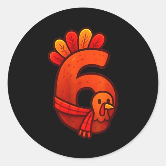 Fun Six Seven 6 7 Meme Design Couples Thanksgiving Ronde Sticker (Voorkant)