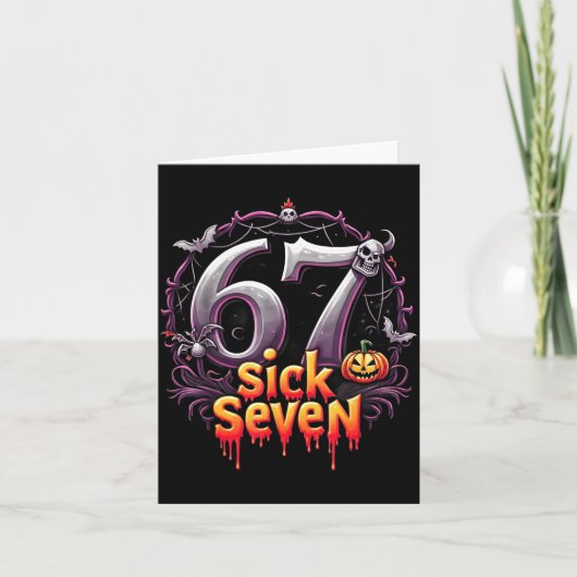 Fun Six Seven 6 7 Meme Design Fun Sick Seven Hallo Kaart (Voorkant)