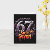 Fun Six Seven 6 7 Meme Design Fun Sick Seven Hallo Kaart (Gele Bloem)