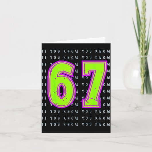 Fun Six Seven 6 7 Meme Design  Kaart (Voorkant)