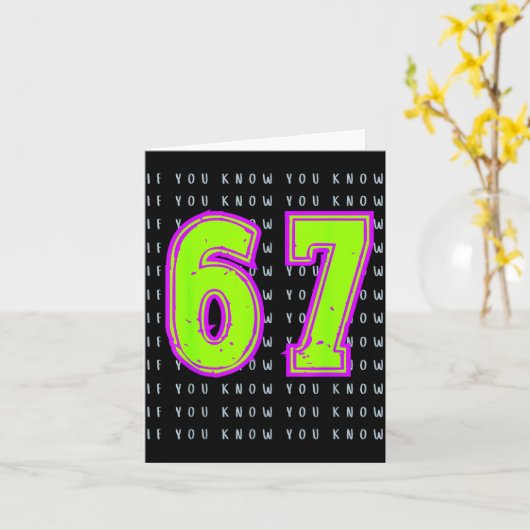 Fun Six Seven 6 7 Meme Design  Kaart (Gele Bloem)