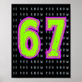 Fun Six Seven 6 7 Meme Design  Poster (Voorkant)