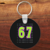 Fun Six Seven 6 7 Meme Design Sleutelhanger (Voorkant)